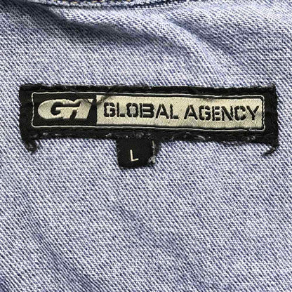 Global Agency Denim Jacket Size Indication L Blue Blouson Logo Plain G Jean Oute