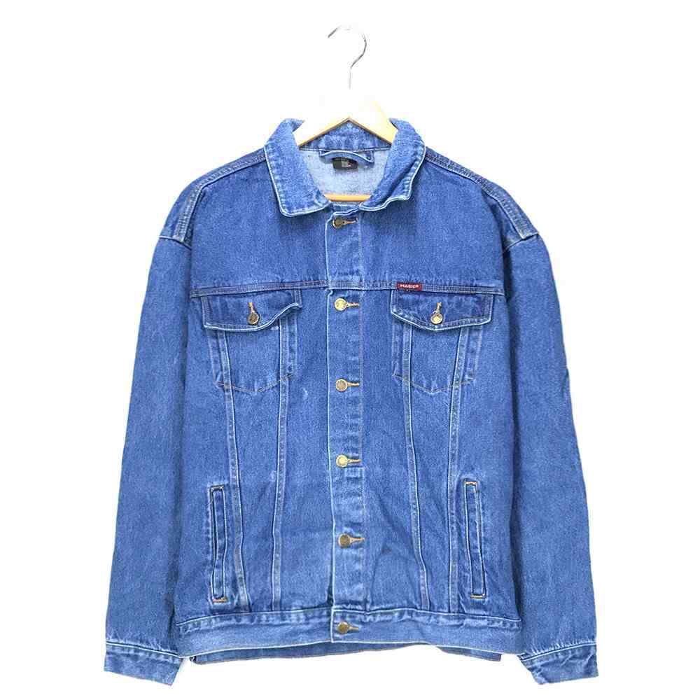 Magic Denim Jacket Size Indication XL Blue Logo G Jean Outerwear Plain Big Silho