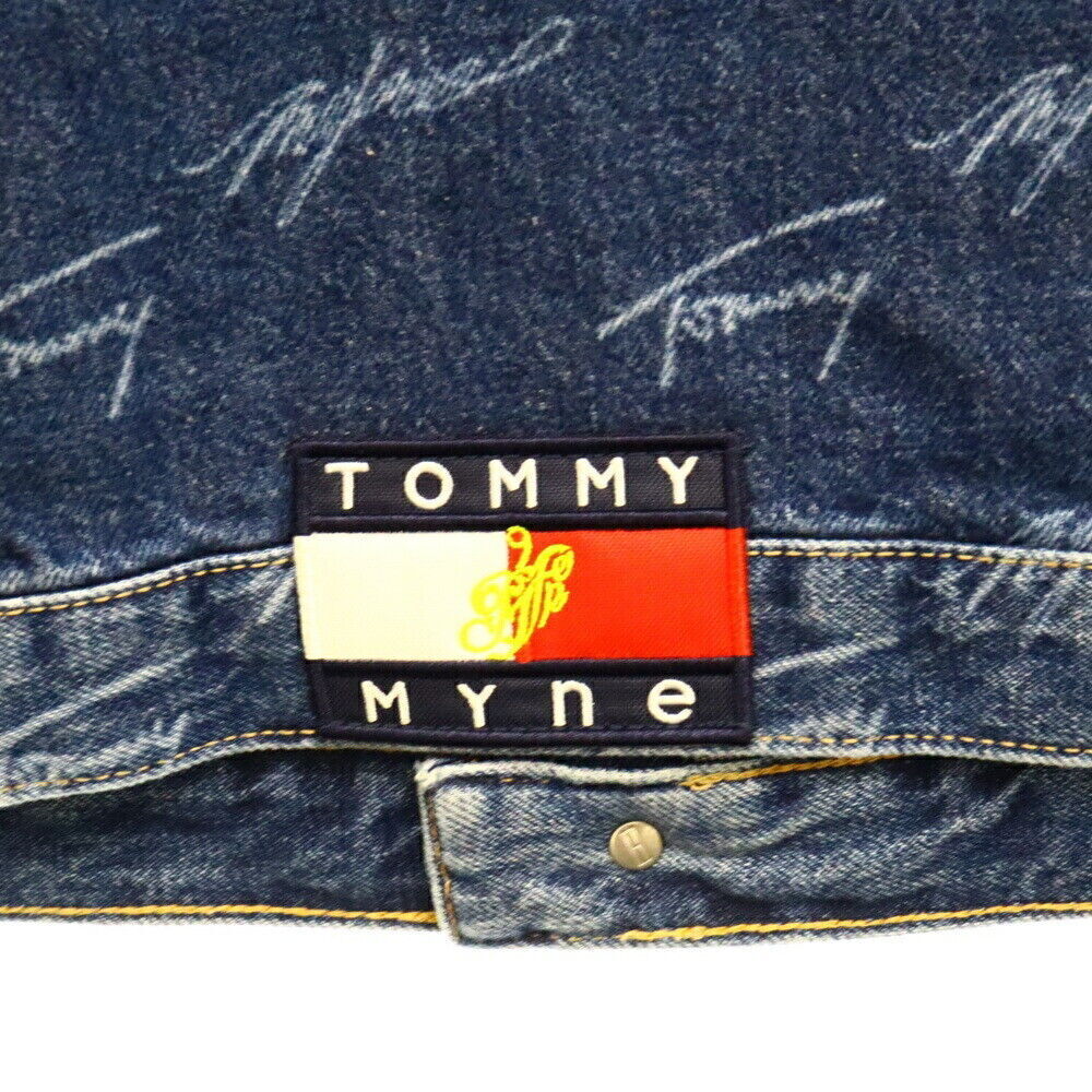 Tommy Size S Myne Mine Logo All Over Denim Jacket Indigo Ladies Grade A Color Bl