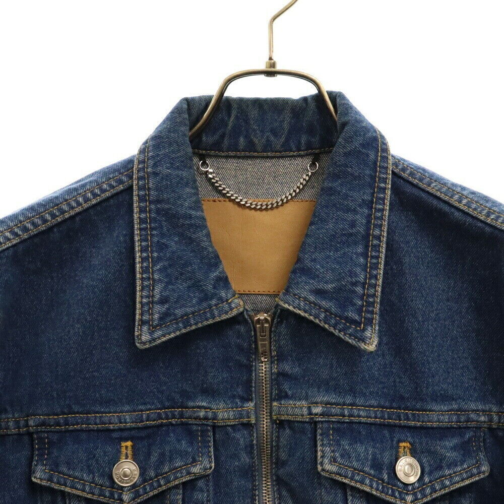 Balenciaga Size 46 Zip Up Denim Jacket Indigo 460797 Tsb06