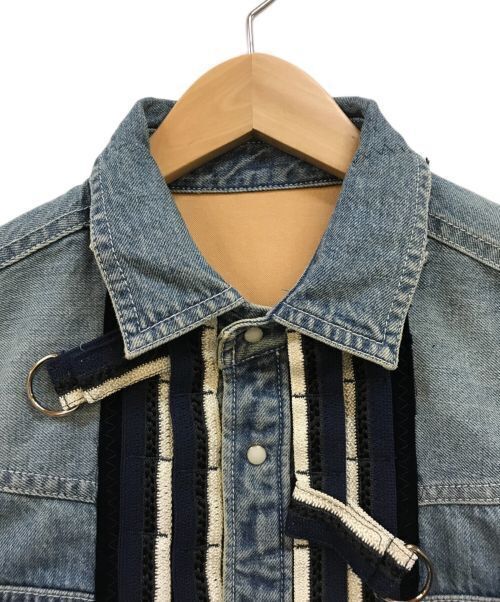 Sacai Embellished Denim Jacket Denim Jacket Good Condition size 1 20-02363M