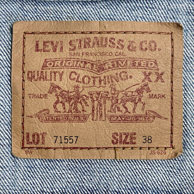 Levi's Denim Jacket 90S Vintage 3Rd Lot 71557 G Jean Outerwear Plain Red Tab Big