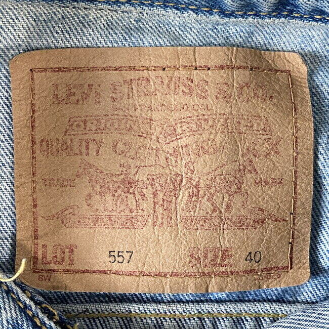 Levi's Denim Jacket 90's Vintage 3Rd 557Xx Reprint Made In 96 Engraved J09 Red T