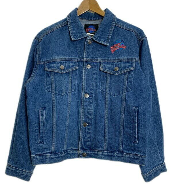 Planet Hollywood Denim Jacket G Jean Outerwear Double Sided Design Brand Logo Em