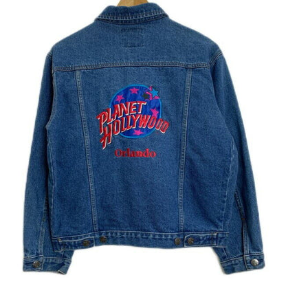 Planet Hollywood Denim Jacket G Jean Outerwear Double Sided Design Brand Logo Em