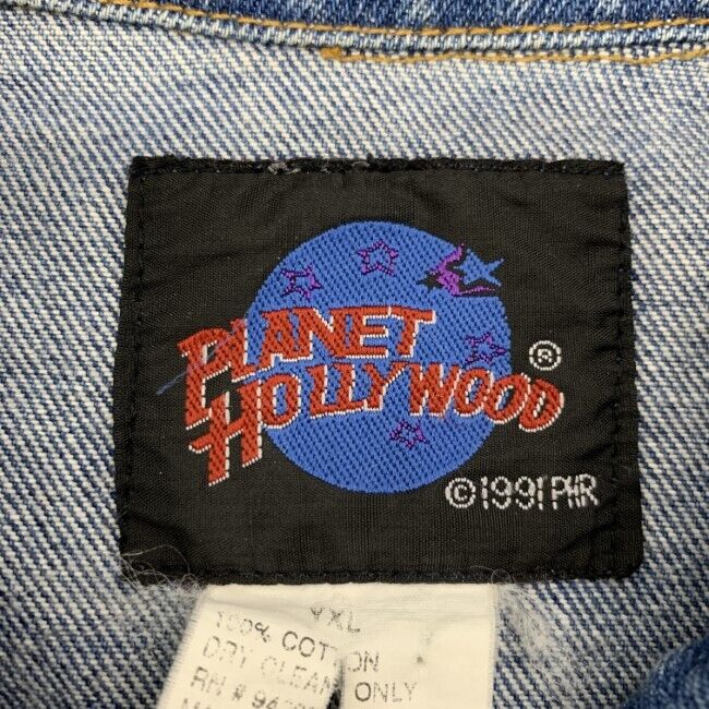 Planet Hollywood Denim Jacket G Jean Outerwear Double Sided Design Brand Logo Em