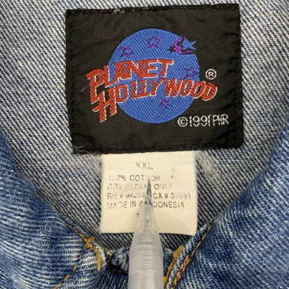 Planet Hollywood Denim Jacket G Jean Outerwear Double Sided Design Brand Logo Em