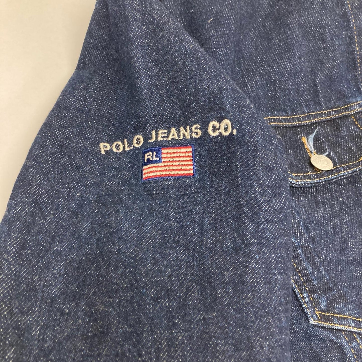 Polo Jeans Co. Stars And Stripes Embroidered Denim Jacket 3706C10 Indigo Size M