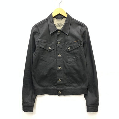 Men's Nudie Jeans Coated Stretch Denim Jacket Outerwear Brand Clothes