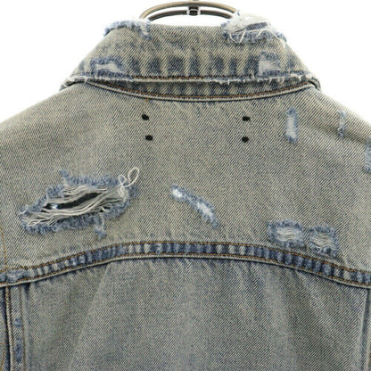 Amiri Size S Damage Denim Jacket Damaged Leather Switching Indigo Condition B Co