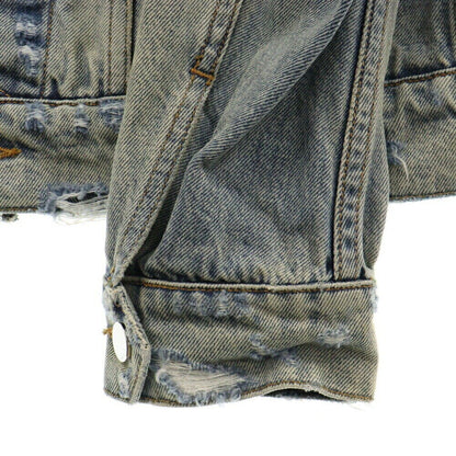 Amiri Size S Damage Denim Jacket Damaged Leather Switching Indigo Condition B Co