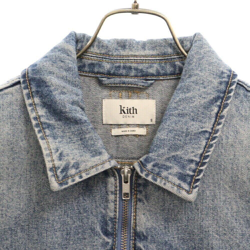 Kith Size S Zip Up Denim Jacket Blouson Khm010089 Indigo Condition B Color Blue