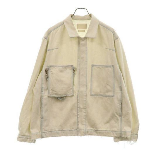 Yoke Size 2 21SS Detachable Pocket Denim Jacket White