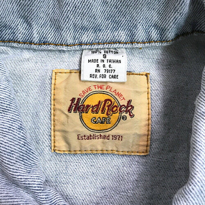 Hard Rock Cafe Denim Jacket Size Indication S Blue G Jean Blouson Outerwear Embr