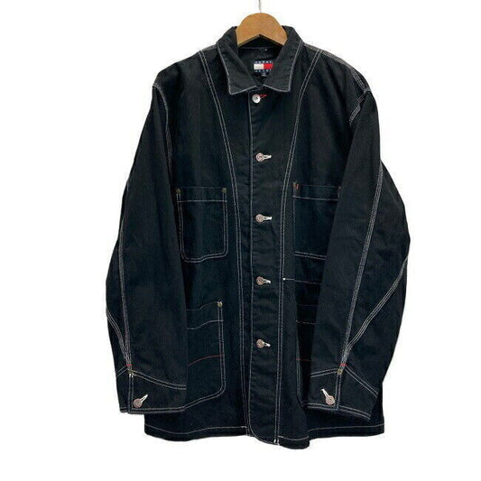 Tommy Jeans Coverall Denim Jacket Plain Cotton One Point Logo Brand Oversize Big