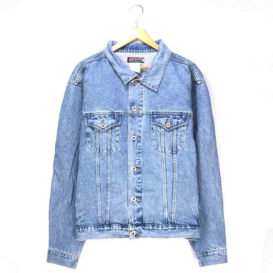 Brittania Denim Jacket Blue G Jean Outerwear Plain Blouson Big Size Silhouette O