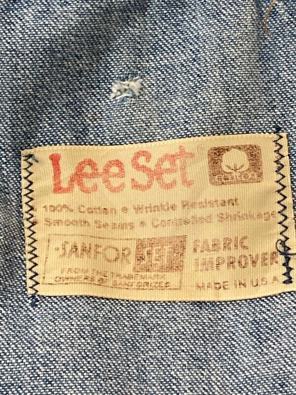 Men's Lee Set Usa 70S Rib Denim Jacket Outer Size Unknown Color Indigo