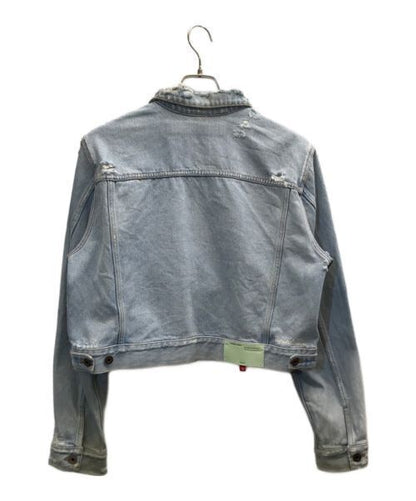 Offwhite Bleached Cropped Denim Jacket Denim Jacket Good Condition