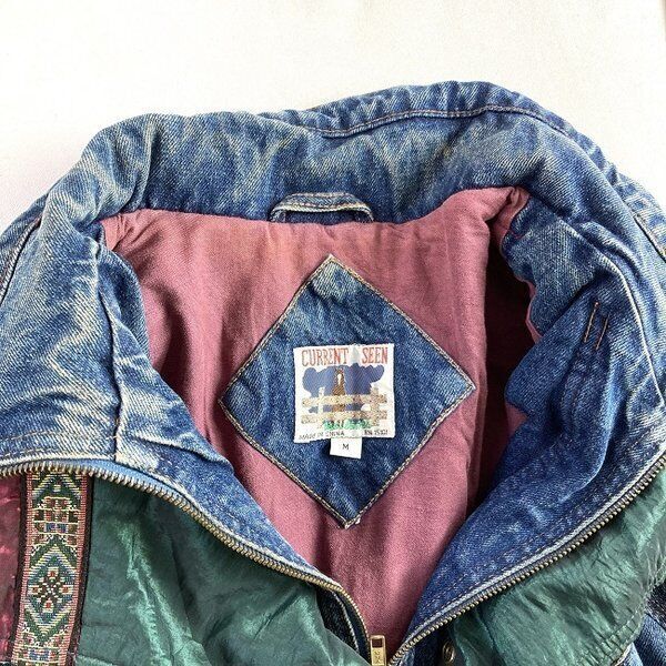 Current Seen Denim Jacket Cotton Raglan Long Jumper Native Old Clothes