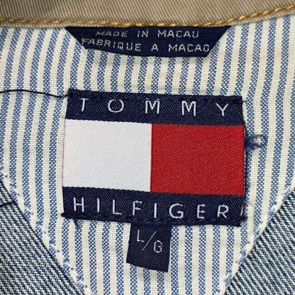 Tommy Hilfiger Denim Jacket 80's 90's Vintage G Logo Embroidery Collar Switching