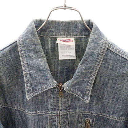 Masterpiece Size L Zip Up Denim Jacket Jean Indigo Condition B Color Blue Online