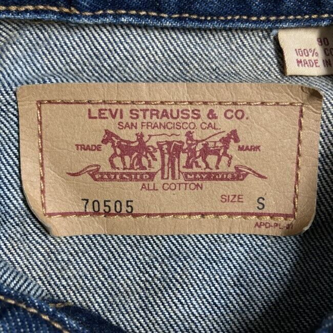 Levi's Denim Jacket 90's Vintage 99 G Jean Outerwear No.70505 Plain Red Tab Smal