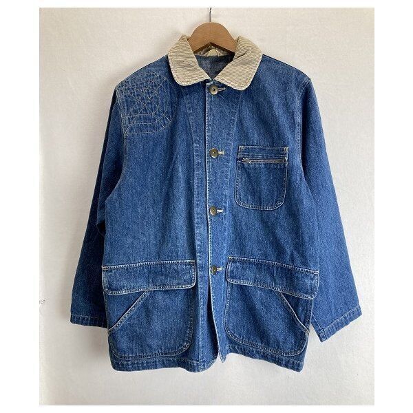 Coverall Denim Jacket G Jean Outerwear Cotton Collar Corduroy Plain Front Pocket