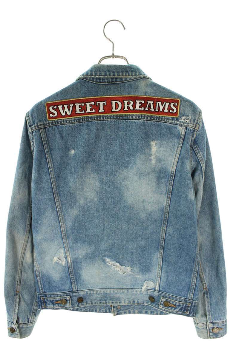 Saint Laurent Paris Size L 454829 Y801L Patch Distressed Washed Denim Jacket Ind