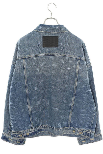 Marc Jacobs Size S 24Ss 2S4Rjc005D08 Astro Clear Crystal Trucker Denim Jacket In