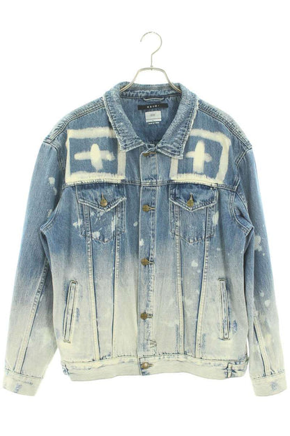 Ksubi Tsubi Size L Bleached Denim Jacket Blue 801142 Bs99 Men's Bb356 Rinkan B