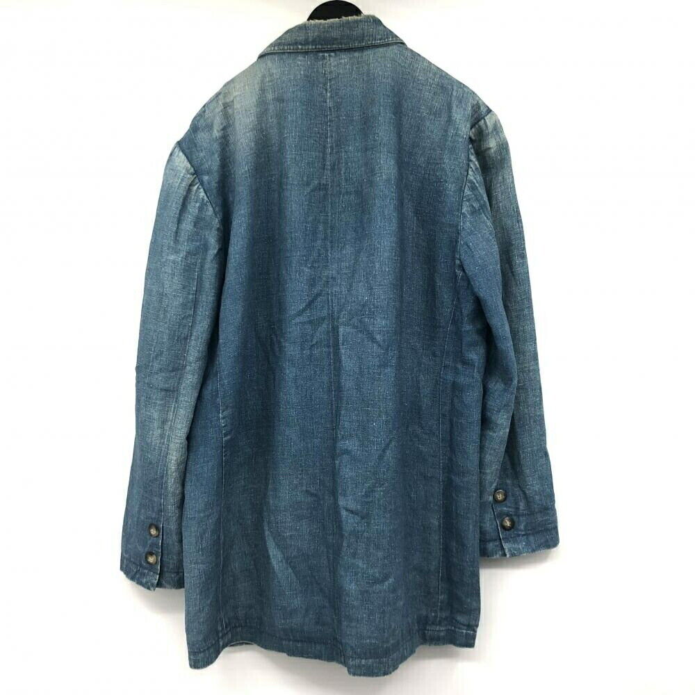 8 90S Eddie Bauer Denim Jacket Size M Indigo Neck Deterioration 17