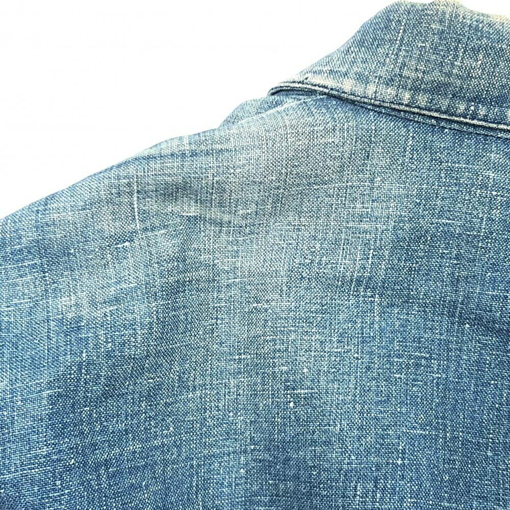 8 90S Eddie Bauer Denim Jacket Size M Indigo Neck Deterioration 17