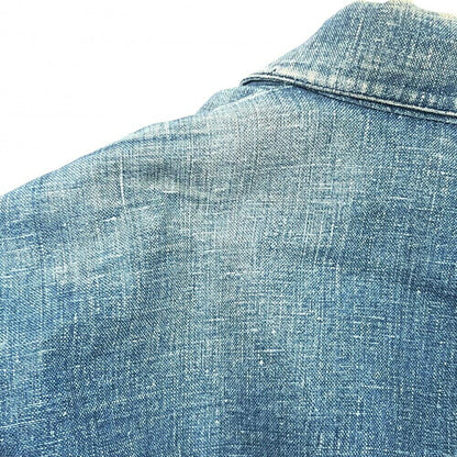 8 90S Eddie Bauer Denim Jacket Size M Indigo Neck Deterioration 17