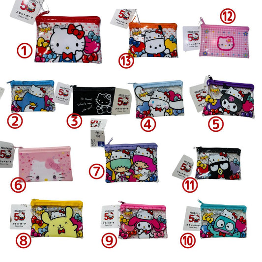 Sanrio Hello Kitty 50th  Anniversary SANRIO Zippe plastic pouch DAISO JAPAN