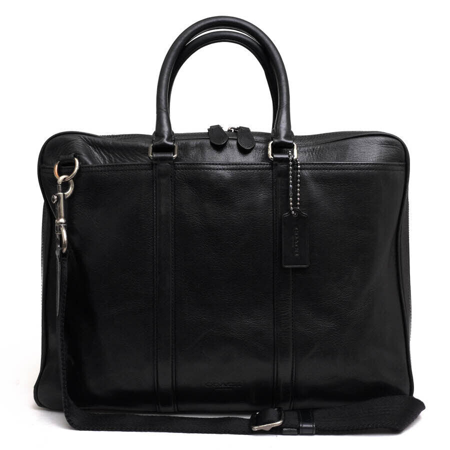 Coach Business Bag 54908 Metropolitan Slim Brief Sports Calf Leather Black