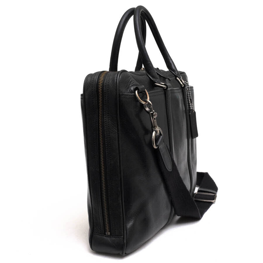 Coach Business Bag 54908 Metropolitan Slim Brief Sports Calf Leather Black