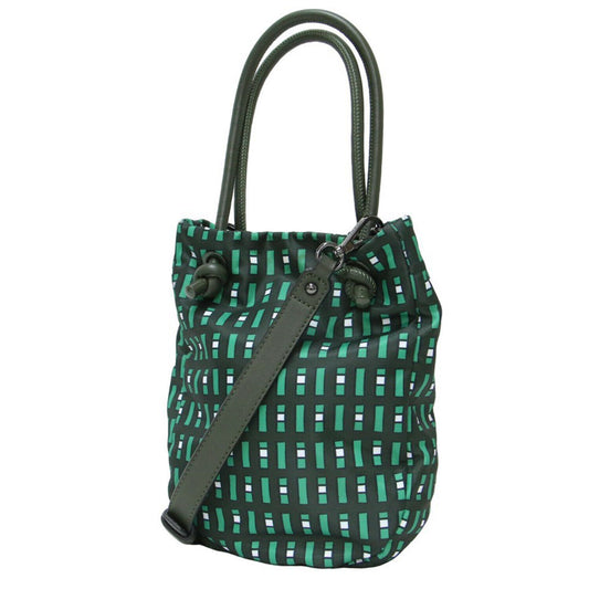 Weekend Max Mara Bag Shoulder Tote Green 2Way Mini Geometric Pattern Ladies