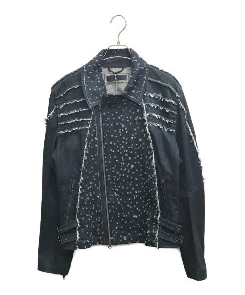 Kohshin Satoh Needle-Processed Denim Biker Jacket Denim Jacket