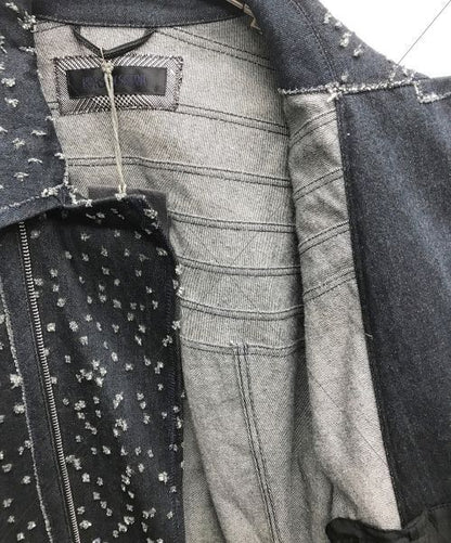 Kohshin Satoh Needle-Processed Denim Biker Jacket Denim Jacket