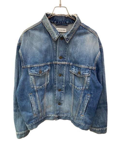 Balenciaga Back Logo Print Denim Jacket Denim Jacket