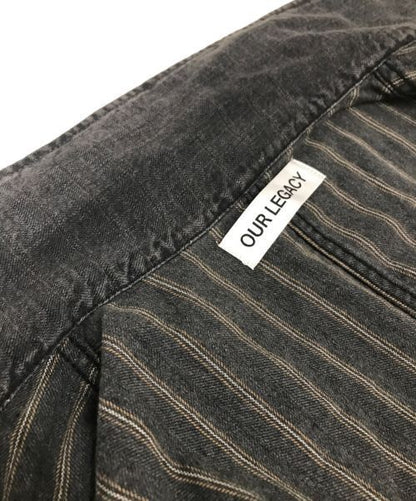 Our Legacy Cut Reverse Stripe Denim Jacket Denim Jacket