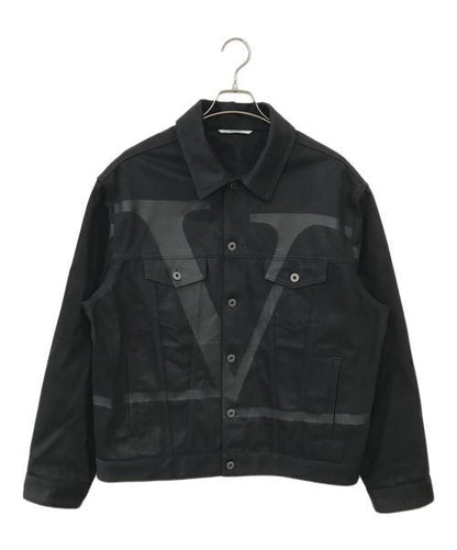 Valentino V Logo Print Denim Jacket Denim Jacket