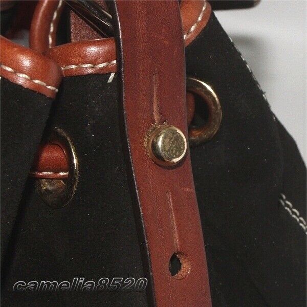 Dooney Bourke Kendall Shoulder Bag Black/Brown Suede Leather