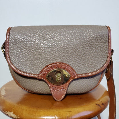 969 Dooney And Bourke Shoulder Bag Gray Grain Leather Vintage