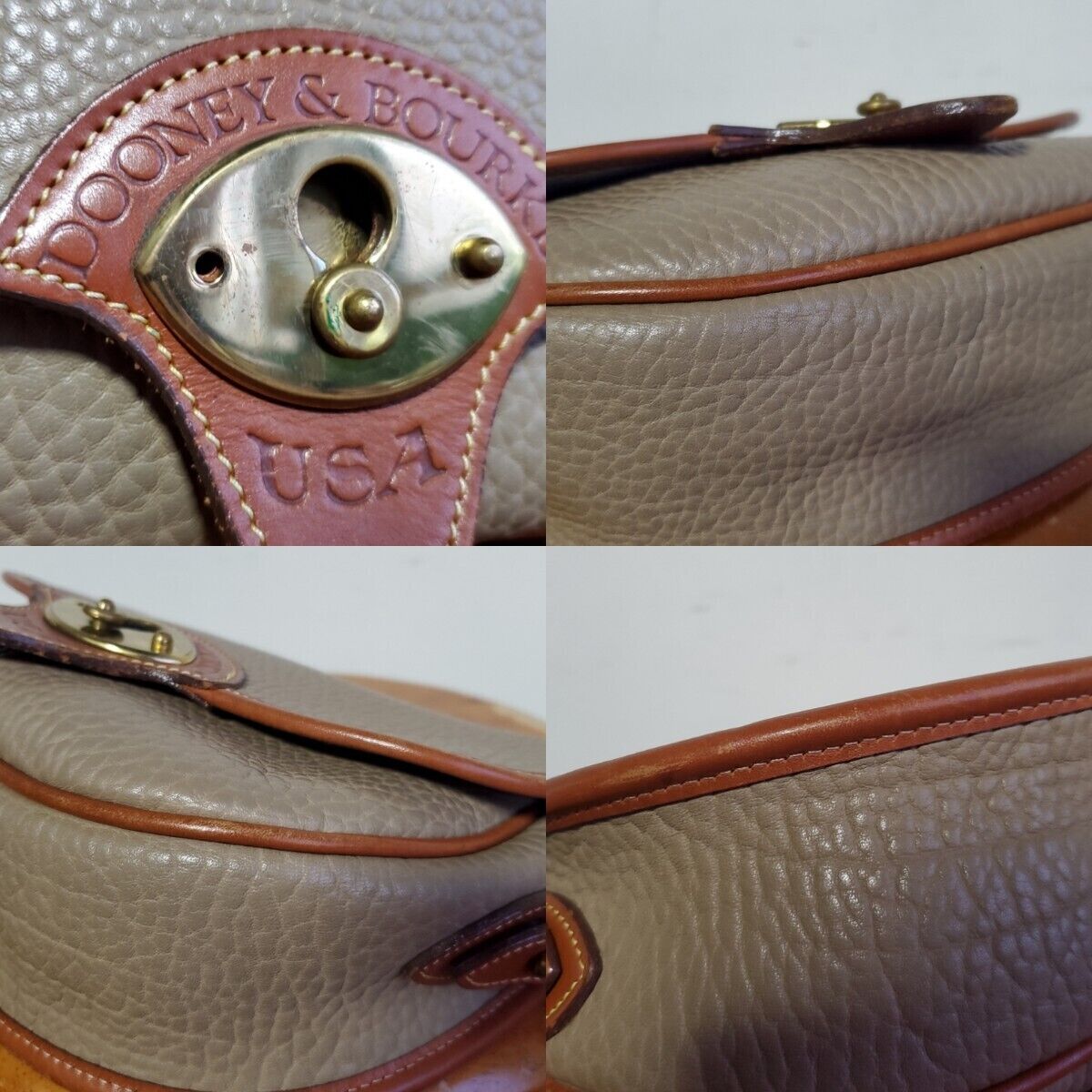 969 Dooney And Bourke Shoulder Bag Gray Grain Leather Vintage