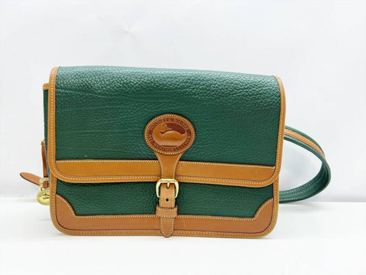 Good Condition Dooney Bourke Leather Old Shoulder Bag Messenger Green Brown