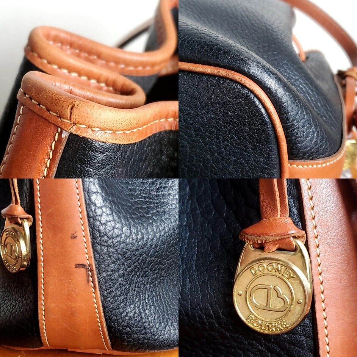 979 Dooney Bourke Drawstringone Shoulder Bag Grain Leather Vintage