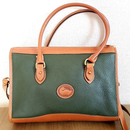 984 Made In Usa Dooney And Bourke 2Way Shoulder Bag Green Grain Leather Old Clot