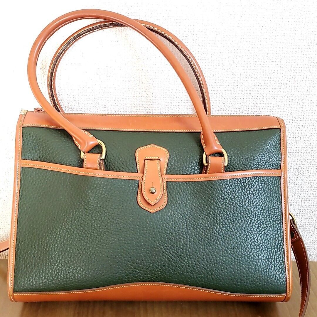 984 Made In Usa Dooney And Bourke 2Way Shoulder Bag Green Grain Leather Old Clot