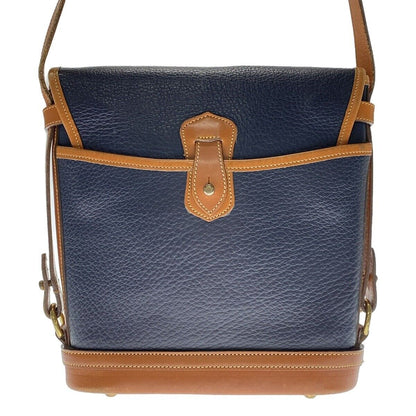 Dooney Bourke Shoulder Bag Navy Brown Leather